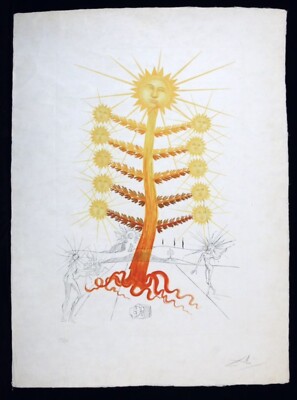 Salvador Dali 1968 Sunflowers Soleil Original Hand Signed Etching