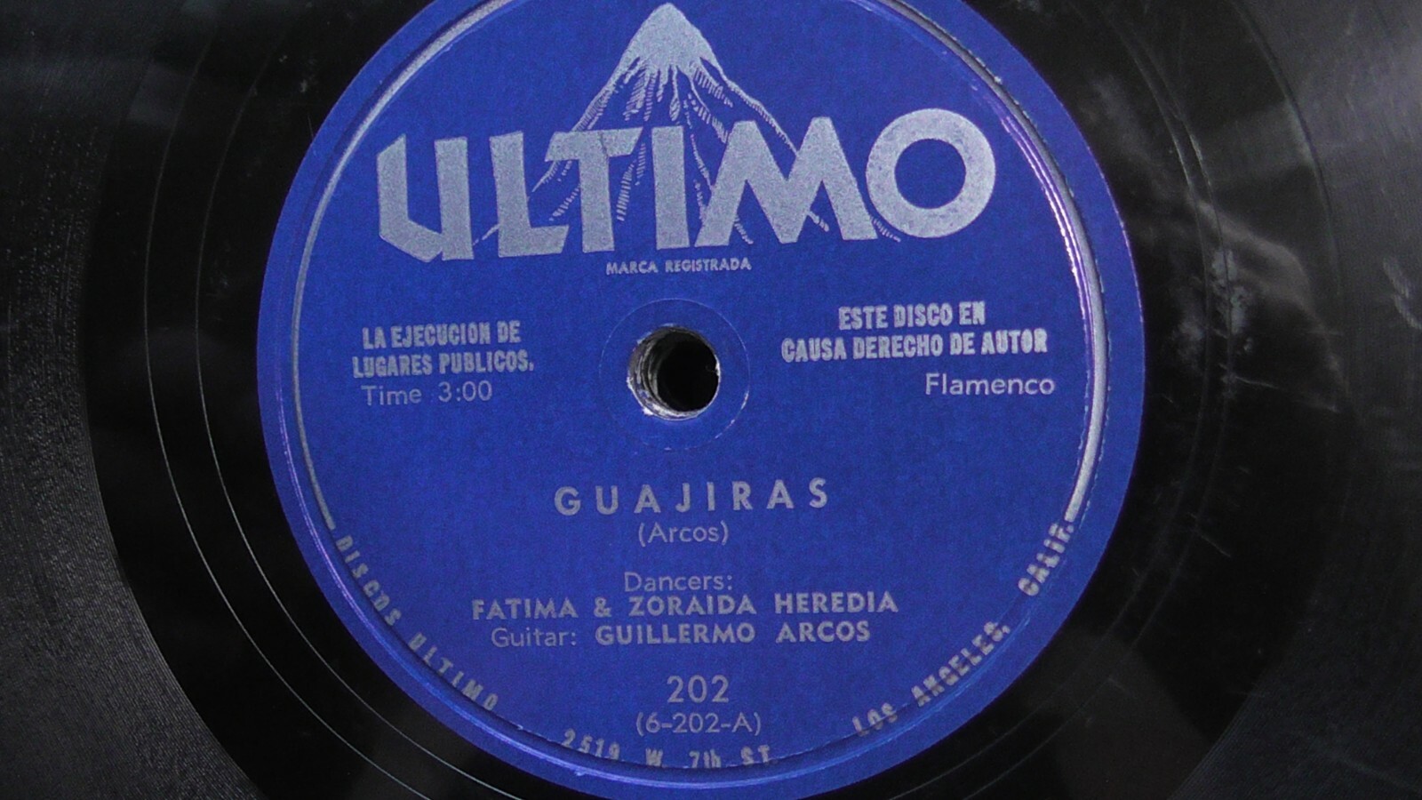 Fatima & Zoraida Heredia – 78rpm Single 10-inch Ultimo #202 Guajiras Flamenco