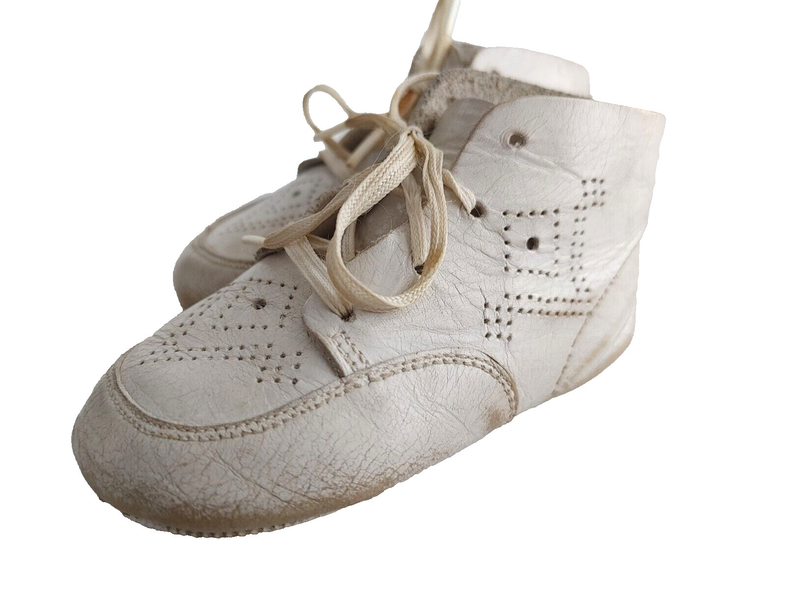 Vintage Poll-Parrot Baby Shoes Lace-Up High Top White #20732