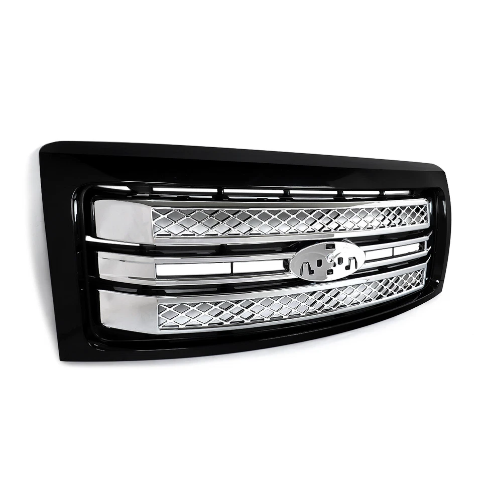 New Tuxedo Black Front Bumper Grille For 2009-2013 2014 Ford F-150 F150 Platinum Foto 4 de 4