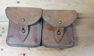French Military Mas Leather Ammunition Pouch 2 magazine capacity #G1
