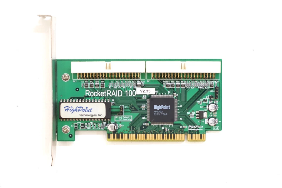 HighPoint RocketRAID 100 2CH PCIe IDE RAID Controller Card P/N: RR100 Tested - Image 2 of 4