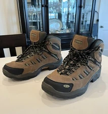 Mens Hi-Tec 7035 Bandera Waterproof Mid Hiking Boots, Size 9.5 Standard, Brown 