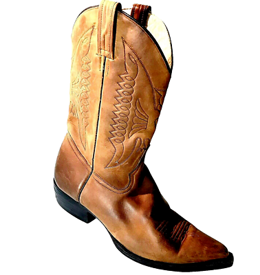 Caborca Leather Cowboy Boots 8.5 EE Men 10.5 Women Western Brown  