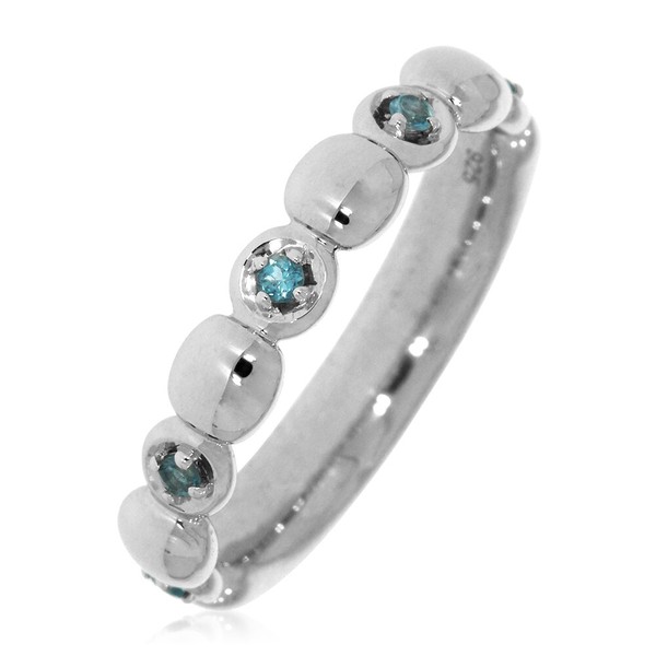 Xen Ring Mit 5 Blautopase Ca. 0,10 Ct. Rhodiniert 54 / 17,2 Mm-image