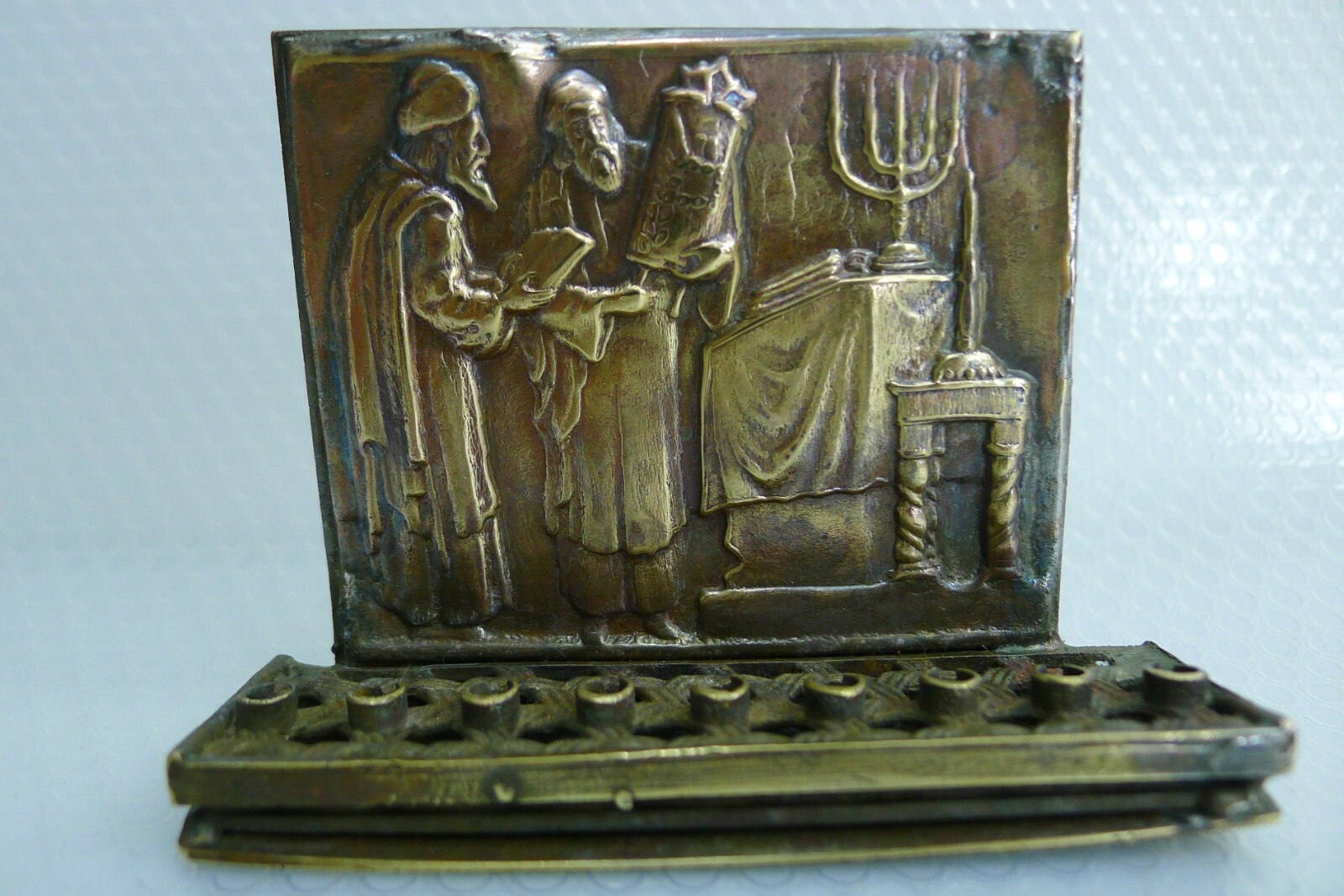 Vintage Brass Judaica Miniature / Small Hanukkah Menorah eBay