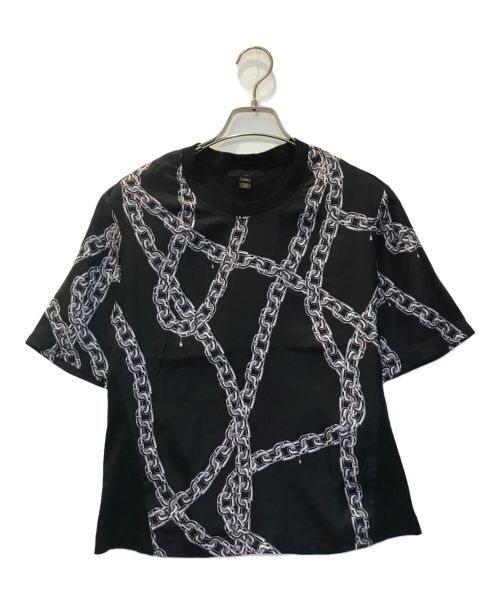 LOUIS VUITTON Chain Print Silk T-Shirt Size XS Women