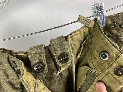 Vintage 1960s German Army Men's Niemann Cargo Combat Pants Wool OD