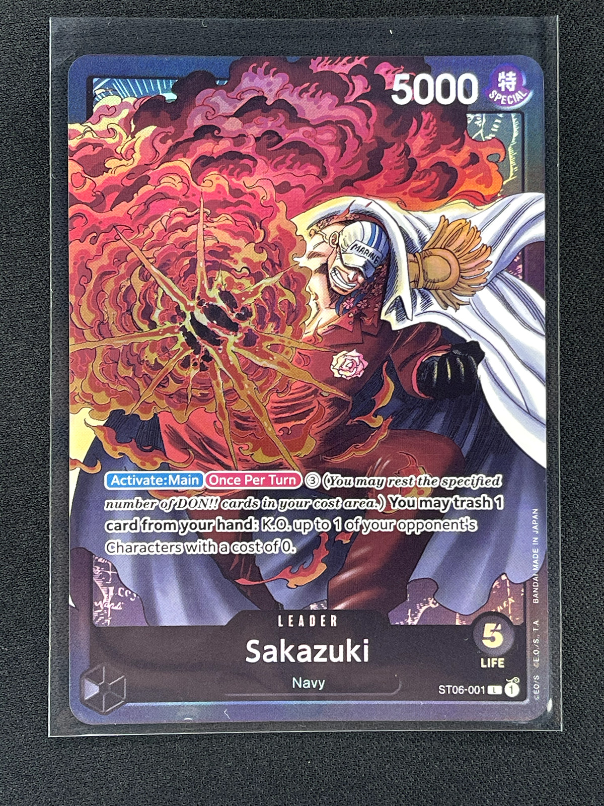 One Piece Card Game Sakazuki ST06-001 Leader English