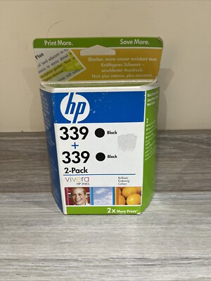 2x Pack - HP 339 Black C9504EE Patrone - Exp. Dez 2014 - 2x 860 Seiten