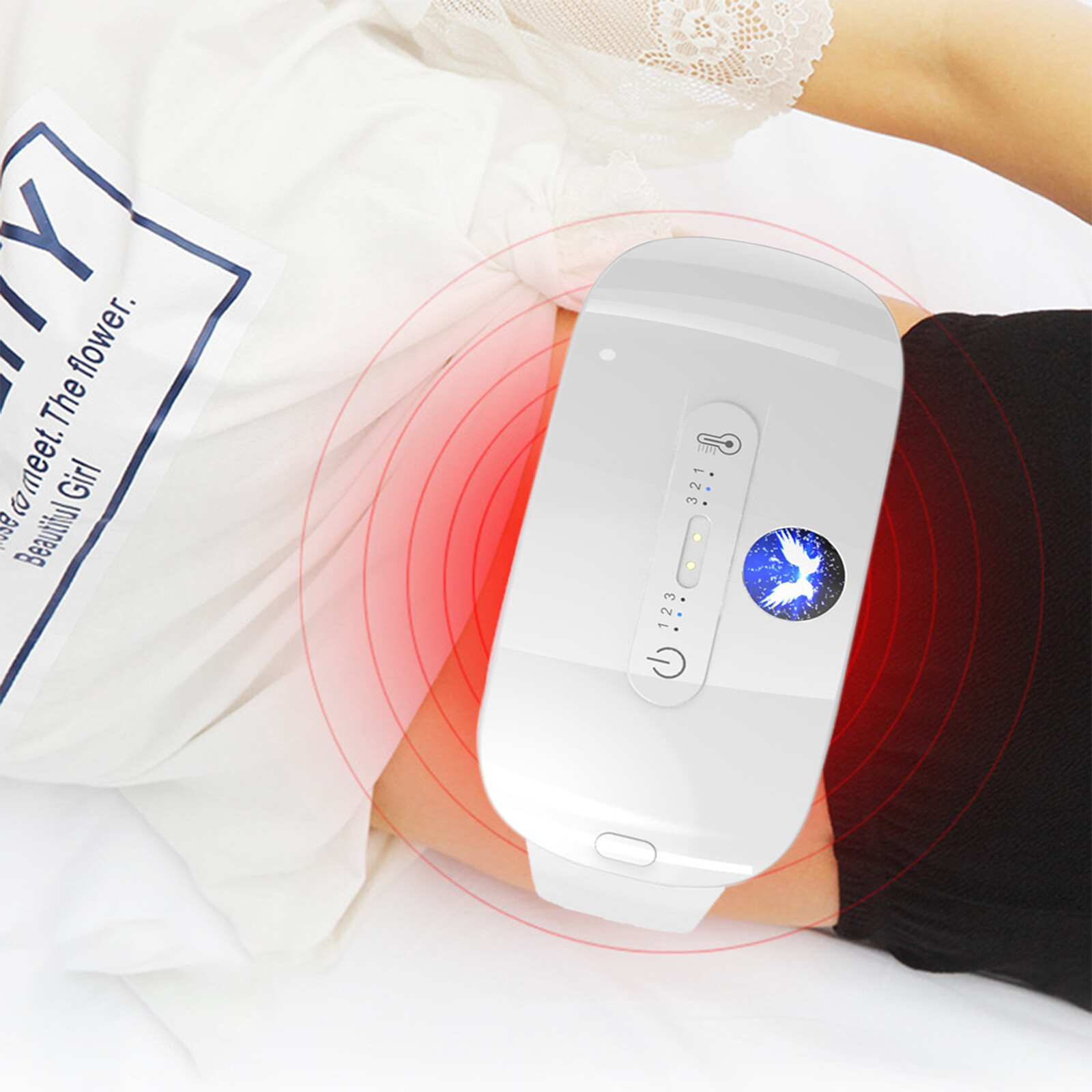 B Wireless Electric Uterus Warming Belt USB Uterus Heating Massage Pad