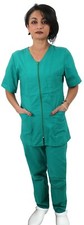 Divisa COMPLETA INFERMIERE VERDE ZIP SANITARIA Oss Da Lavoro OSPEDALE ESTETICA