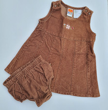 VTG McKIDS McDonalds Brown Corduroy Tank Dress  Bloomers Infant Toddler Sz 12M