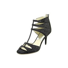 Michael Kors Mavis T Strap Suede Caged Studded Sandal Black Open Stilettos 5.5 M