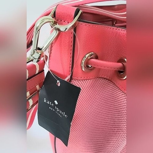 Kate Spade Rosie Canvas Large Bucket Bag Pink Peppercorn NWT! - Picture 9 of 11