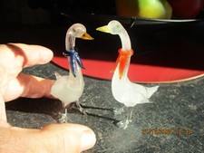 Style Verre Murano Venise Joli couple de Cygne travail artisan Maître Verrier