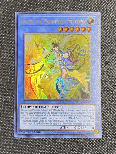 YU-GI-OH! Tarjeta Coleccionable - Ohime The Manifested Mikanko - AMDE-EN027 - Ultra Rara - 1ª Edición - Lucha Libre