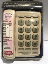 New Lenoxx Sound Big Button Telephone Corded Phone HAC PH-417 Vintage Land Line