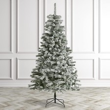 6ft Snowy Christmas Tree - Winter Wonderland Flocked - Slim Design - 436 Tips