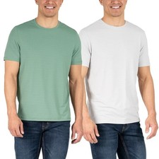 Soybu Men's 2-pack 4-Way Stretch Moisture Wicking Active Tee, Green/Gray, Size M