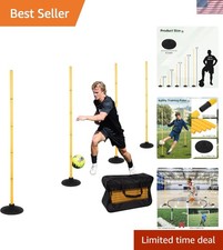 Durable 6FT Agility Poles with Sturdy Bases for Soccer Equestrian Training