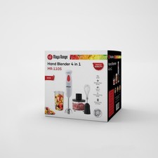 Maya Range Stainless Steel Hand Blender, 4-in-1 Stick Blender 300W, 1 Speed,