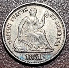 1871 Seated Liberty Half Dime Choice VF+ nr EF 19th Century Type Coin