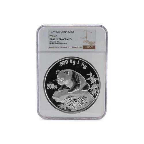 1999 NGC PF 65 Ultra Cameo 1 Kilo China S200Y Panda 999 Silver Coin