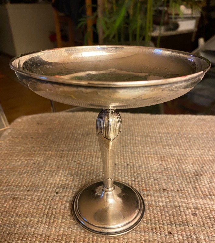 Gorgeous Sterling Silver Sculpted Pedestal Compote Candy Dish 6" 9oz L.A,CA p/u