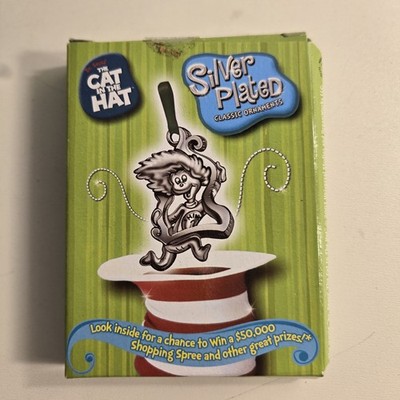 Dr Seuss Cat In The Hat Silver Plate Ornament Burger King 2003 Thing 2 NEW