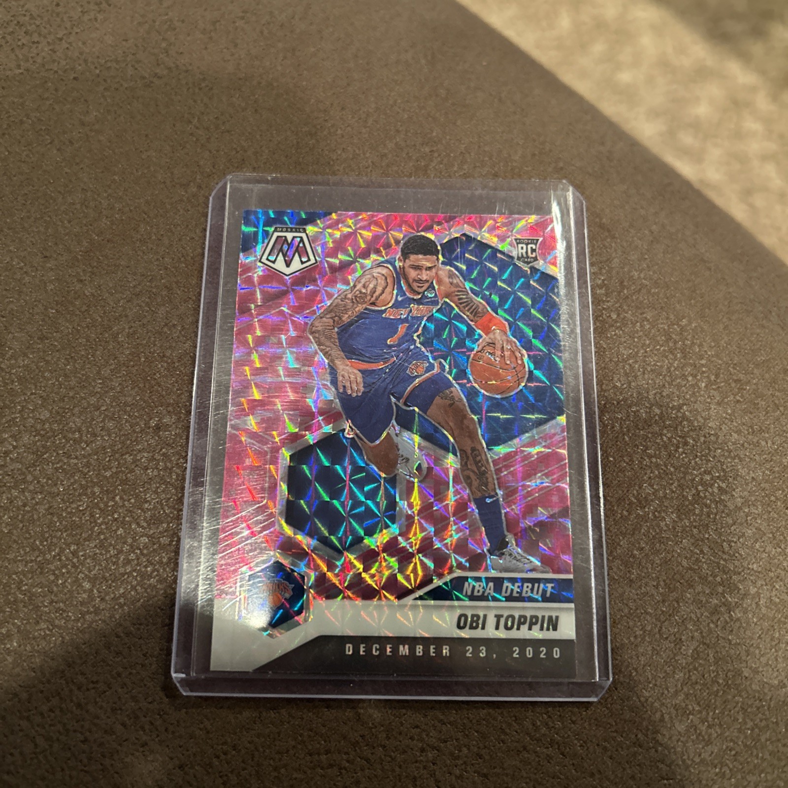 2020-21 Panini Mosaic - NBA Debut Obi Toppin #273 Pink Camo Mosaic Prizm (RC)