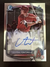 2025 Bowman Cole Fontenelle Chrome Auto 1st Prospect Angels #CPA-CF
