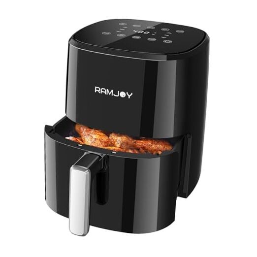 Compact 3.8QT Air Fryer with 8-in-1 Functions for 1-2 People