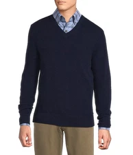 DANIEL CREMIEUX 100% Luxury Cashmere Men Sweater Navy Blue Pullover XL NWT $200