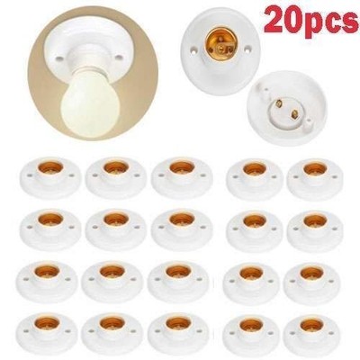20Pcs E27 Light Bulb Pendant Lamp Round Fixing Base Holder Screw Cap Socket