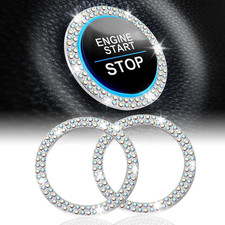 Car Engine Start Stop Decoration Ring, Crystal Double Rhinestone, Bling Car Inte