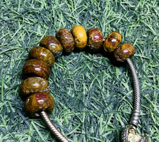 10Pcs. Natural Morocco Agate Gemstone 5mm Big Hole Large Hole Beads 14x8mm Beads