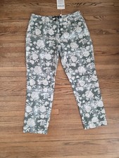 Wildfang The Essential Trouser Size 8 Green Floral Pants Ankle NWT plaid