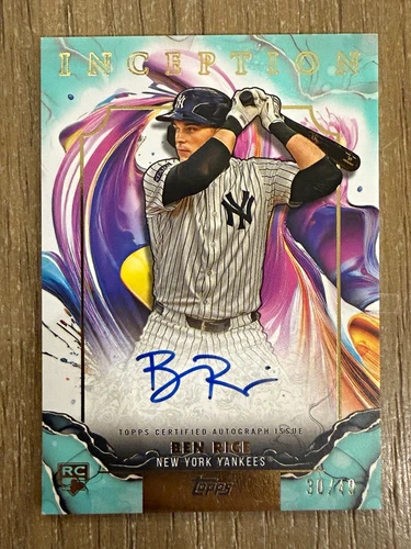 2025 Topps Inception Ben Rice Yankees RC Auto Aqua /49 #RESA-BR
