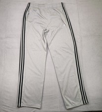 Adidas Sweatpants Men's L Light Gray 3 Black Striped Loose Baggy Straight Y2K