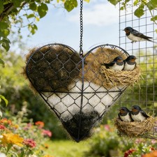Alpaca Fiber Bird Nesting Heart,Bird Nesting Material Holder,Winter Shelter f...