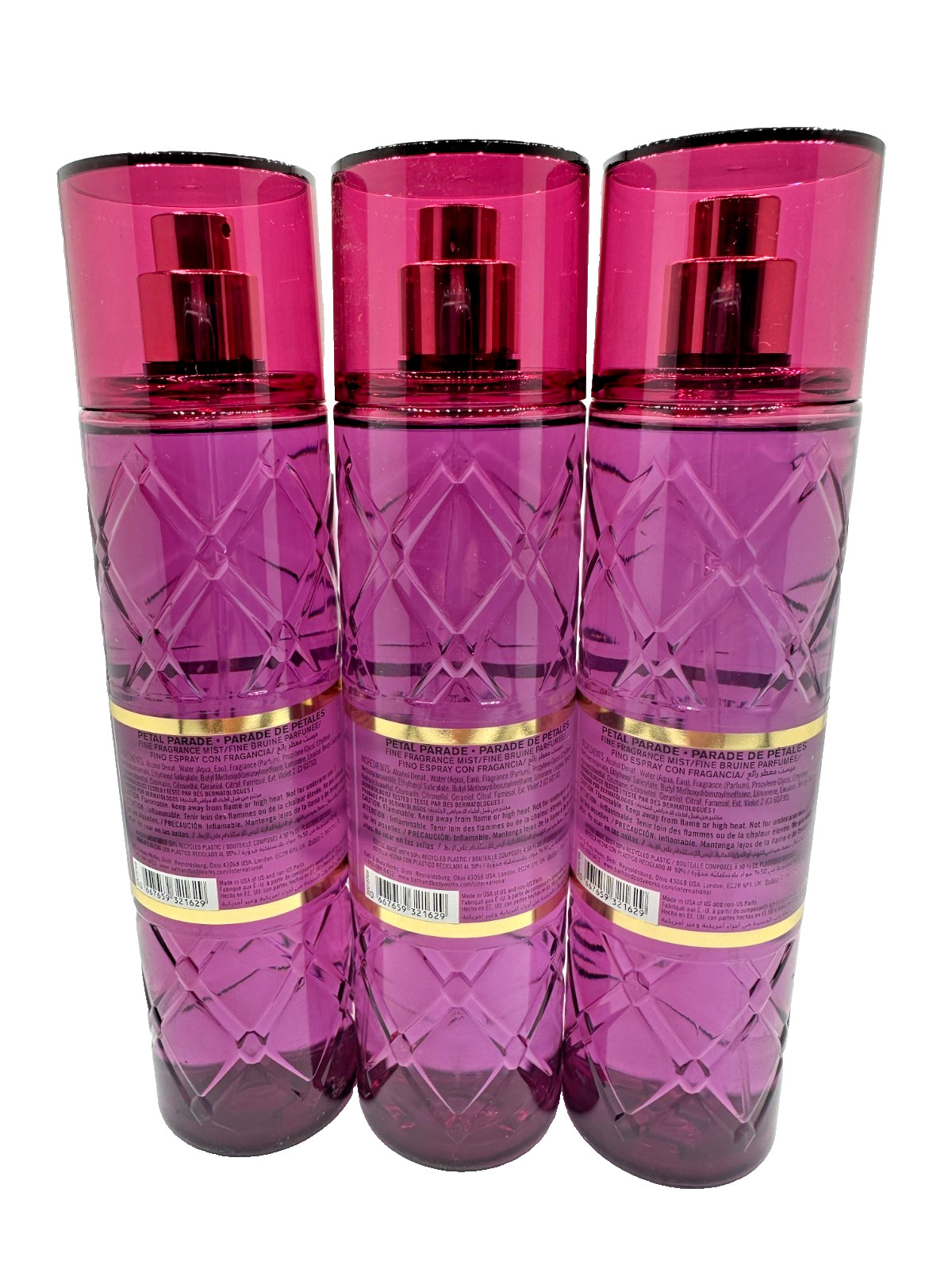 Bath & Body Works LOT of 3 Petal Parade Fine Fragrance Mist Perfume Spray 8 oz