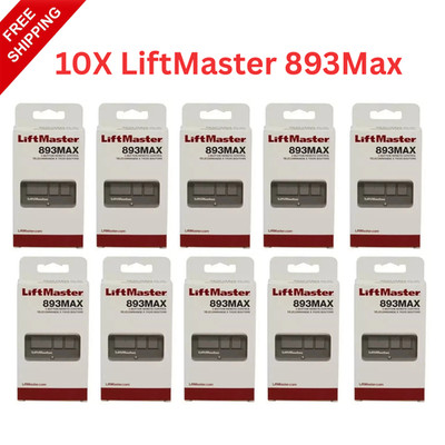 10 PACK LiftMaster 893MAX 3 Button Visor Remote Control Garage Door Opener B