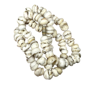 Vintage Real Puka Shell Necklace 21  Large Authentic Hawaiian Surfer Choker 9 mm