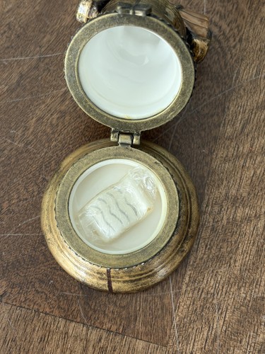 Gold-toned Liberty Bell trinket boxes with hinged lids, featuring small white wax seal and gold-toned metal accents.