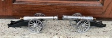 MATCHED SET OF 2 VINTAGE GT METAL CAP FIRING MINIATURE CANNON MODEL 382 ITALY