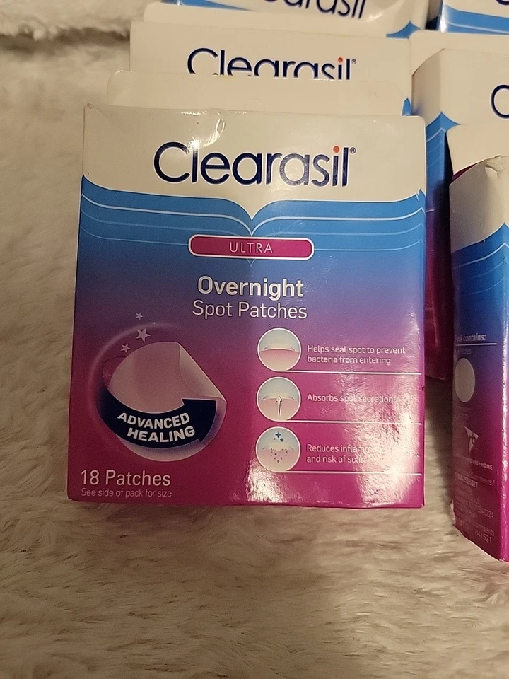 Clearasil Ultra Overnight Spot Patches 18Ct Ea 8PACK! Boxes Imperfect Free Ship - Image 2 of 4