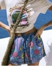 Spell & The Gypsy Lovebird Shorts Sz XS Blue RARE Vintage Festival Bohemian Boho