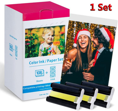 Canon Selphy CP1500 CP1300 CP1200 4x6 108 sheet Color Ink Paper Set KP-108IN LOT