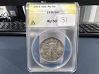 1916 50c Walking Liberty Half Silver Dollar Anacs AU 50  (BIZ)
